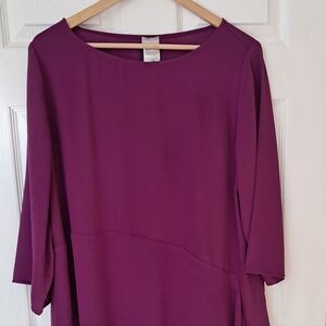 Asymmetrical Plus Size Purple Women's Top | Size 14